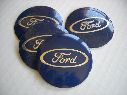 Ford wheel center cap emblems set 4 aluminum stickers decal coned 2 1/4
