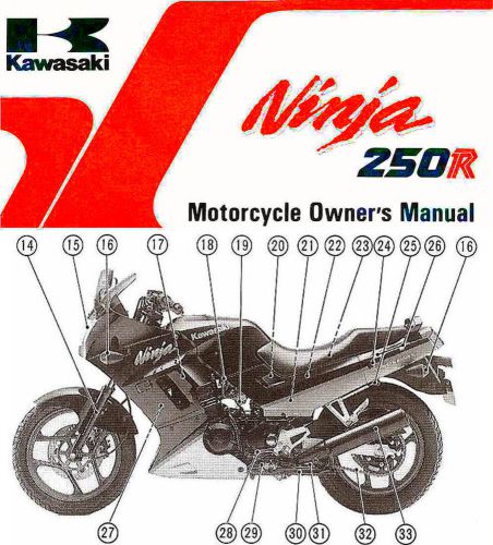 1989 kawasaki ninja 250r motorcycle owners manual -ninja 250 r-ex250f3-kawasaki