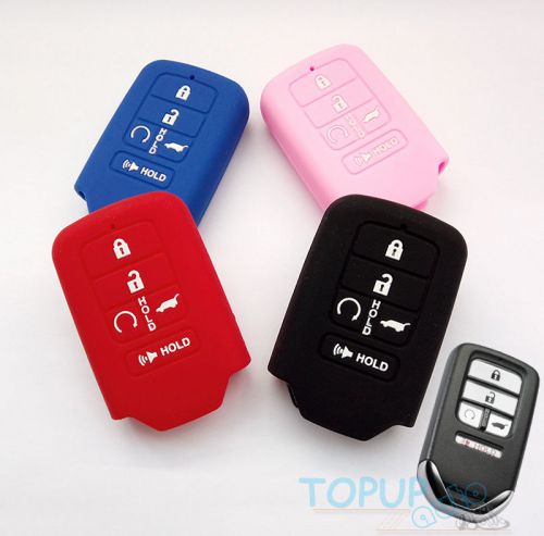 Silicone car keyless smart key fob cover fit for 2015- honda civic accord pilot