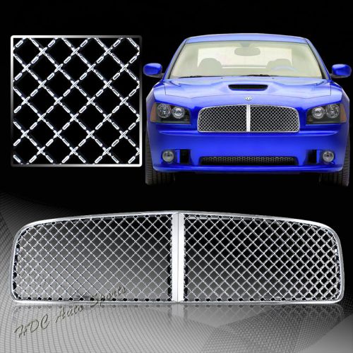 For 2006-2010 dodge charger chrome mesh grid style abs front hood grille grill