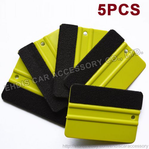 5pcs 4&#034; felt edge squeegee vinyl decal 3m wrap window tint application tool