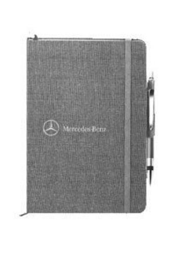 Genuine mercedes-benz mho-145-gy - m-b grey linen journal &amp; pen set (1273)