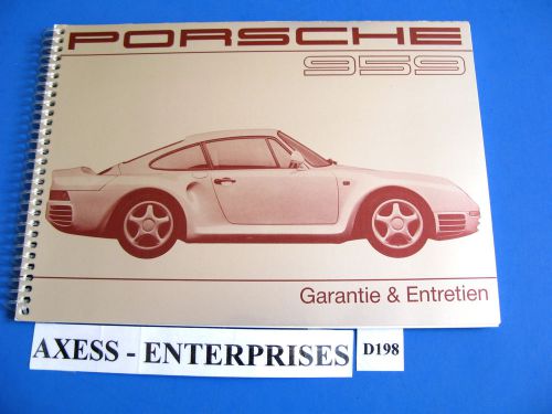 87 - 1987 porsche 959 french owners drivers garantie service warranty book d198