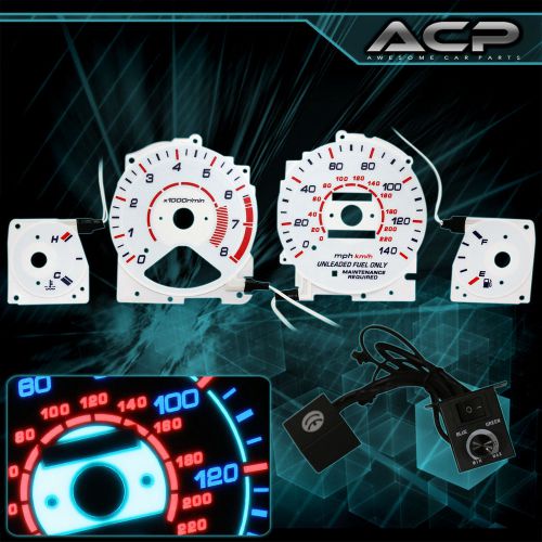 White indiglo gauge dashboard cluster 8k rpm upgrade for 1994-1995 accord jdm