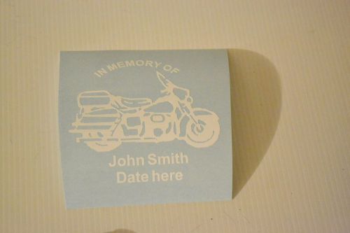 Rip motorcycle in memory of window sticker or vinyl decal