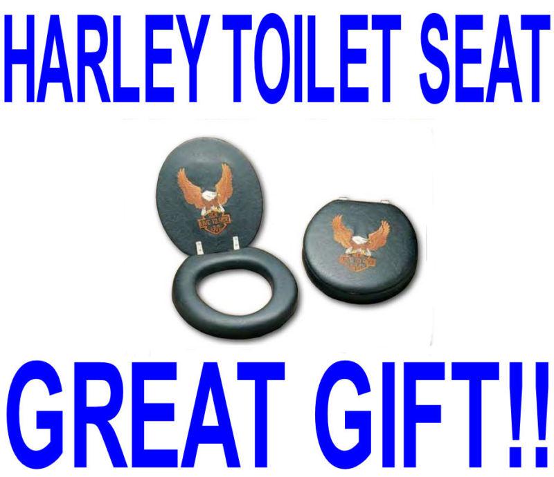Harley davidison motorcycle black eagle live to ride toilet seat great gift!! 