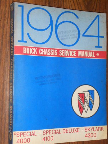 1964 buick special / skylark shop manual original g.m. service book