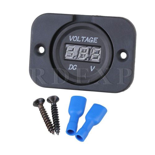 Waterproof dc12-24v digital red led voltmeter + rear panel black