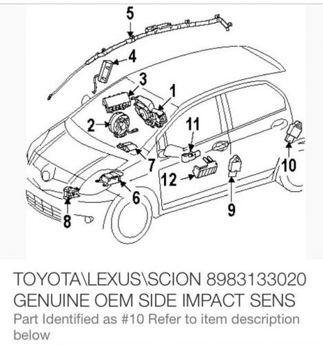 Toyota\lexus\scion 8983133020 genuine oem side impact sens