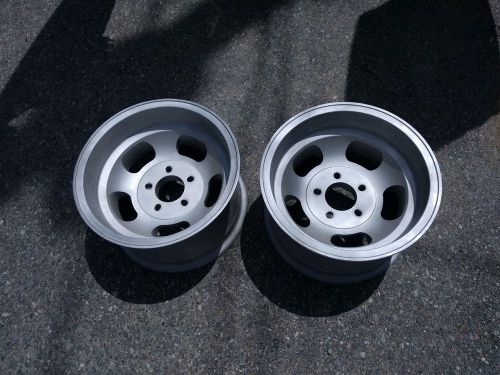 Aluminum dish whels 15x10 one pair 5x 4 1/2 &amp; 5 x 4 3/4 with lugs, call for size