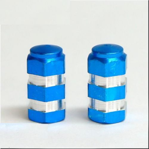 Car wheel air valve caps set blue x 4 pieces #1