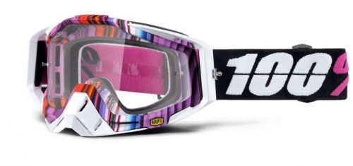 100% glitch purple racecraft goggle w/clear lens - 50100-152-02