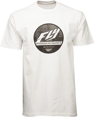 Fly racing casual clique men&#039;s white graphic short sleeve tee t-shirt