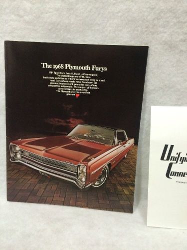 1968 plymouth fury i ii iii sport vip wagon original color dealer sales brochure