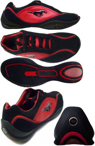 Men ford mustang red/black leather driving shoes - size 8