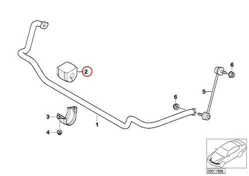 Bmw genuine sway bar bushing - 26 mm front left or right e46
