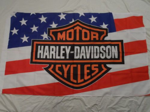 Harley davidson american 3 x 5 banner flag man cave biker bar wall decor!!!