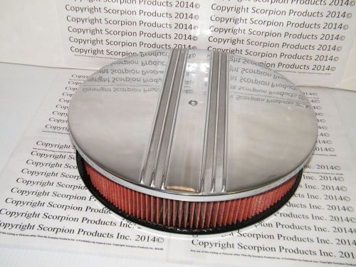 14&#034; x 3&#034; washable air filter with billet aluminum top oiled filter chevy ford