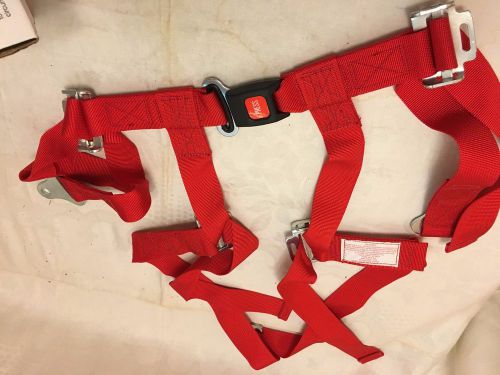 Rjs racing 2&#034; buggy off road seat belt 3 point b&amp;t v harness red 50520-4 4000104