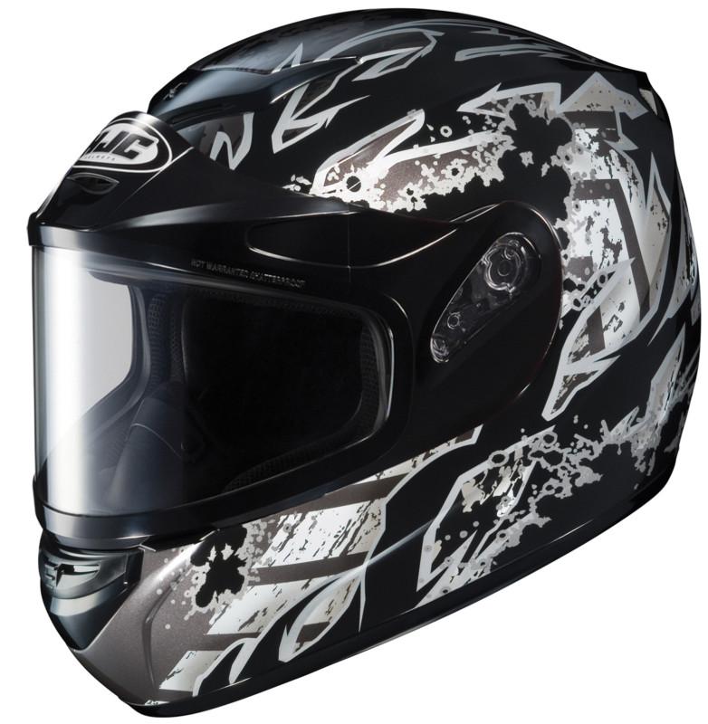Hjc cs-r2 skarr full face snowmobile helmet gloss black size medium