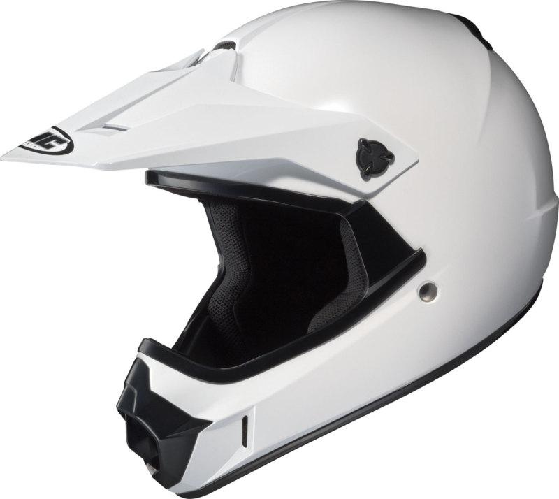 Hjc cl-xy youth solid white motocross helmet  size large