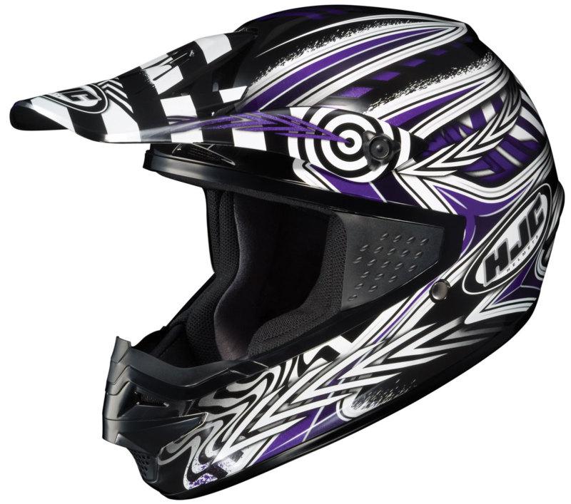 Hjc cs-mx charge motocross helmet black, white, purple medium