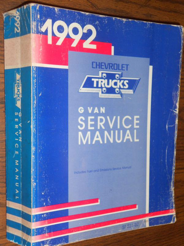 1992 chevrolet g van shop manual / shop book / original