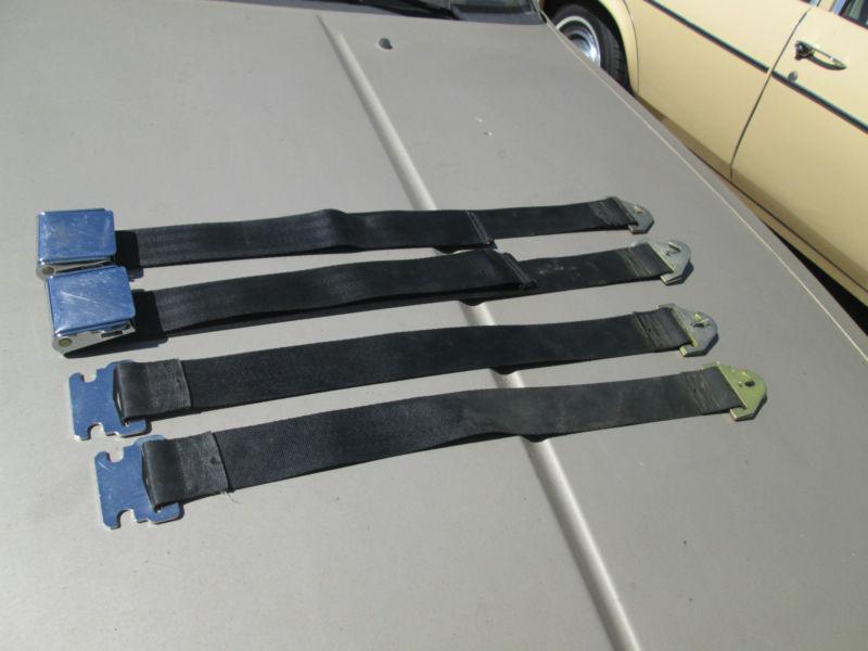 Used retro  black seat belts-fits 2 people-made in usa