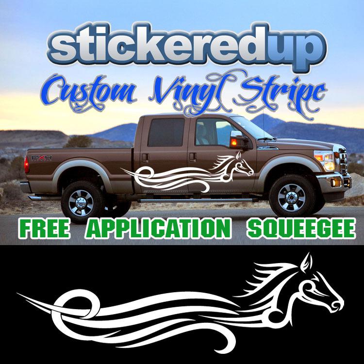 Ws-0004 stripe * sized to your ride free* vinyl decal sticker horse truck suv 