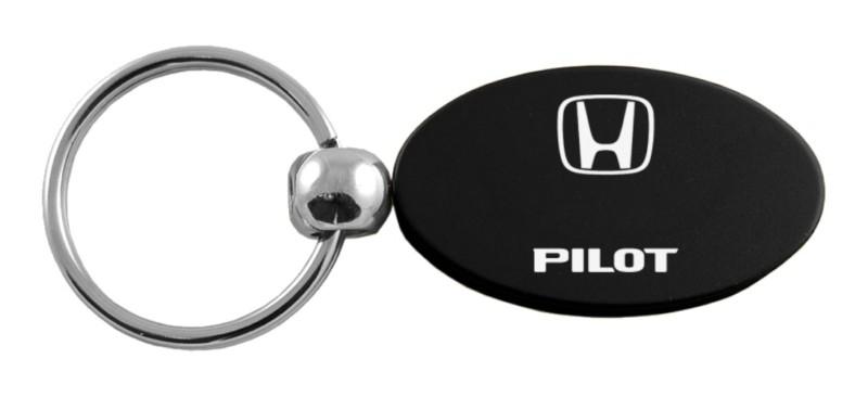 Honda pilot black oval keychain / key fob engraved in usa genuine