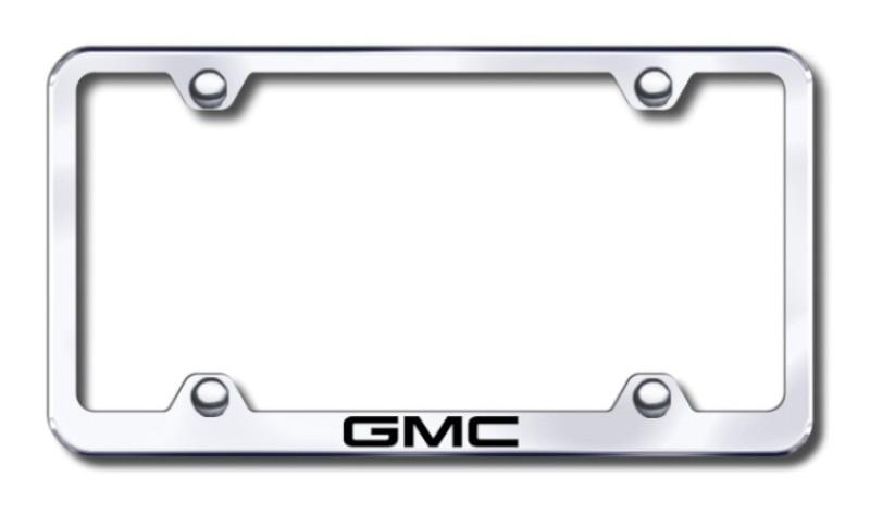 Gm gmc wide body  engraved chrome license plate frame made in usa genuine