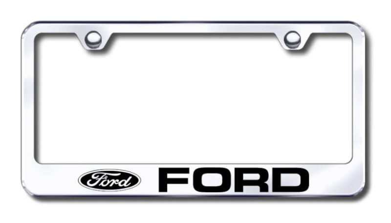 Ford  engraved chrome license plate frame -metal made in usa genuine