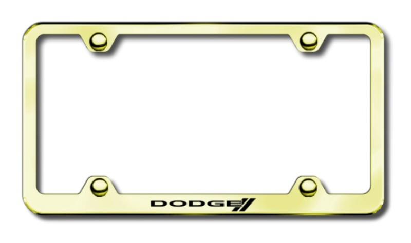 Chrysler dodge stripes wide body laser etched gold license plate frame-metal ma