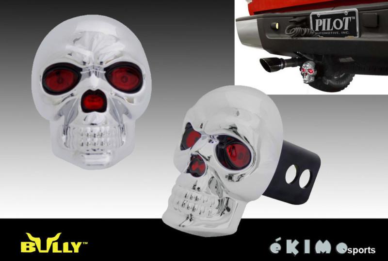 Bully skull 1.25" & 2" trailer towing hitch receiver cover led brake light ford