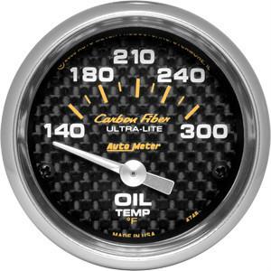 Autometer 4748 carbon fiber elect oil temperature gauge