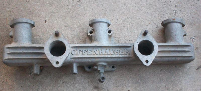 Old offenhauser 2 carb intake for 216 235 chevrolet 6 cylinder rat rod kustom