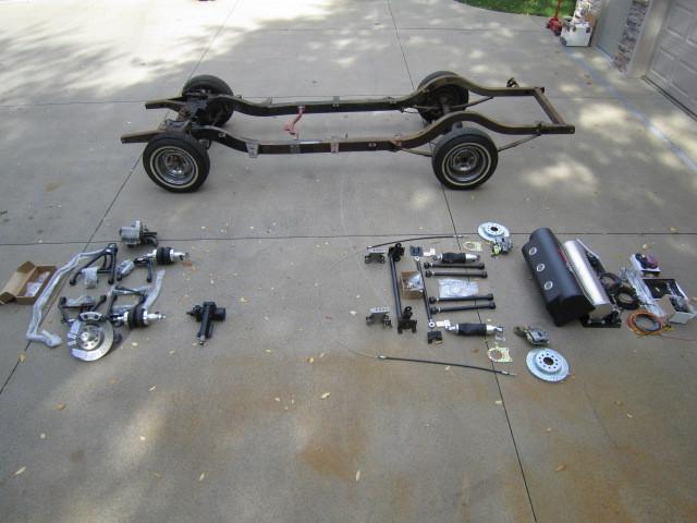 1957 chevy 2 dr h.t. california rolling chassis w/brakes & air ride