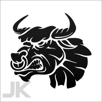 Sticker decals bull taurus head farm ranch cow bulls angry beef 0502 zzvlf