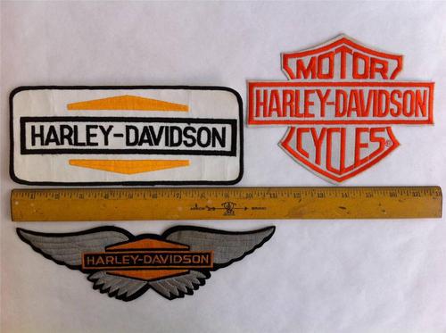 * set of 3 harley-davidson patches, medium sized, excellent condition!