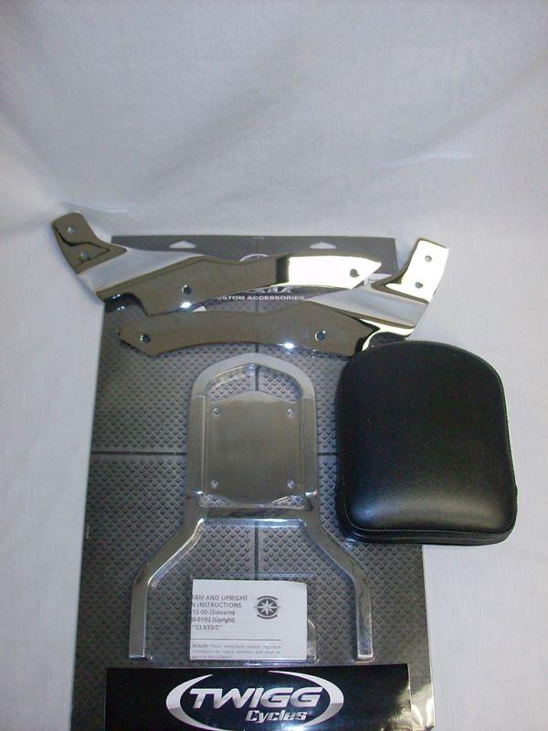 V star 650 custom passenger backrest, pad & mounts kit