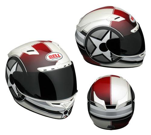 Bell helmet vortex attack red/white motorcycle full face helmet large
