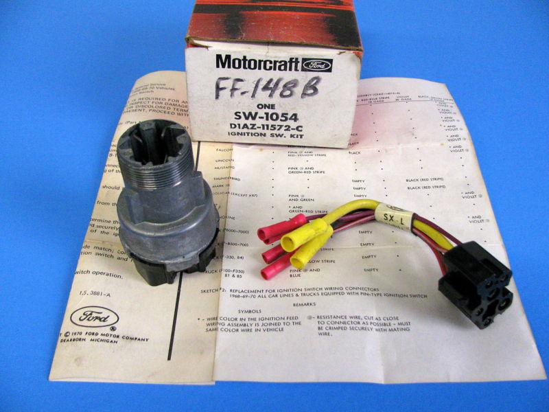 Nos 1968 1969 ford mustang ignition switch & wire d1az-11572-c