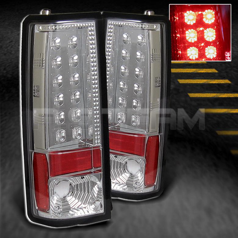 85-05 chevy astro/safari van chrome clear led tail brake lights lamps left+right