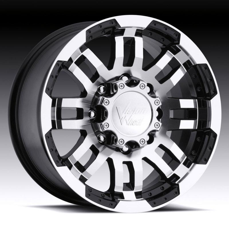 16" inch 8x6.5 black machined wheels rims 8 lug gmc sierra ram 2500 3500 hd