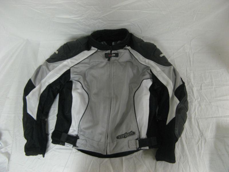 Cortech gx air series 2 silver / black motorcycle jacket size mens medium m