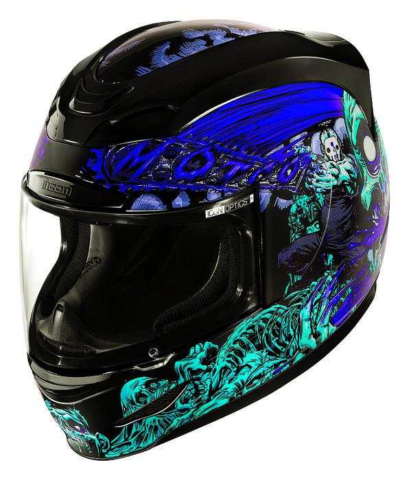 Icon airmada chainbrain motorcycle helmet black lg/large