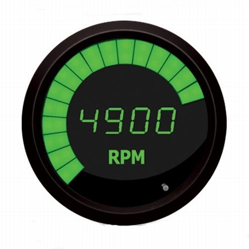 Digital tachometer with led sweep green w/ black bezel intellitronix m9001-g usa