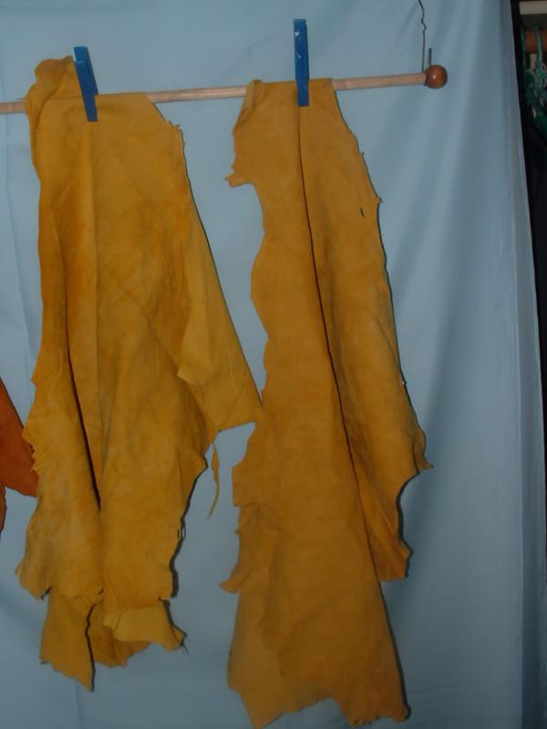 Genuine leather chamois, three chamois in all.