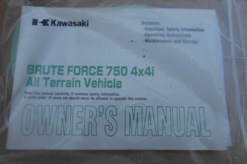 '07 kawasaki brute force 750 4x4i atv  owners manual 2007 all terrain vehicle