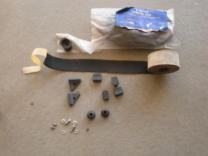 1932 ford window seal and misc. spacers  with roll of 1 1/2 inch x 10ft canvas